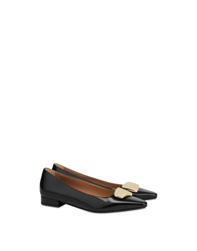 Pollini Ballerine In Vitello Abrasivato Bullion Nero Consegna Veloce