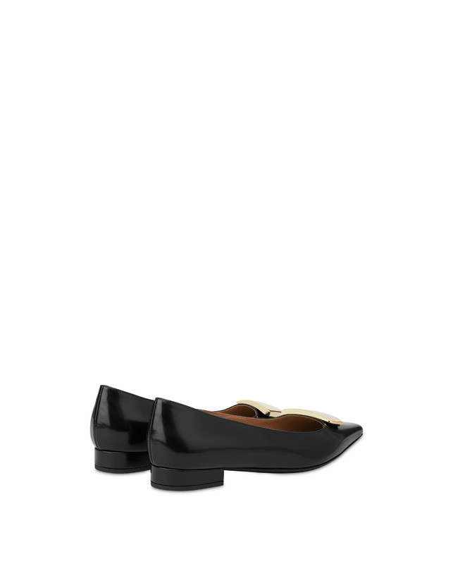 Pollini Ballerine In Vitello Abrasivato Bullion Nero Consegna Veloce