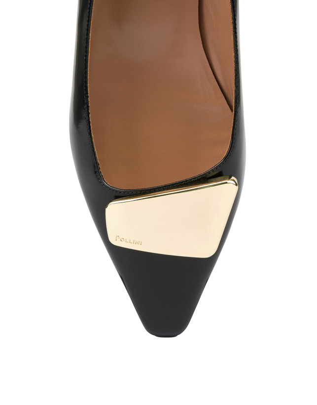 Pollini Ballerine In Vitello Abrasivato Bullion Nero Consegna Veloce