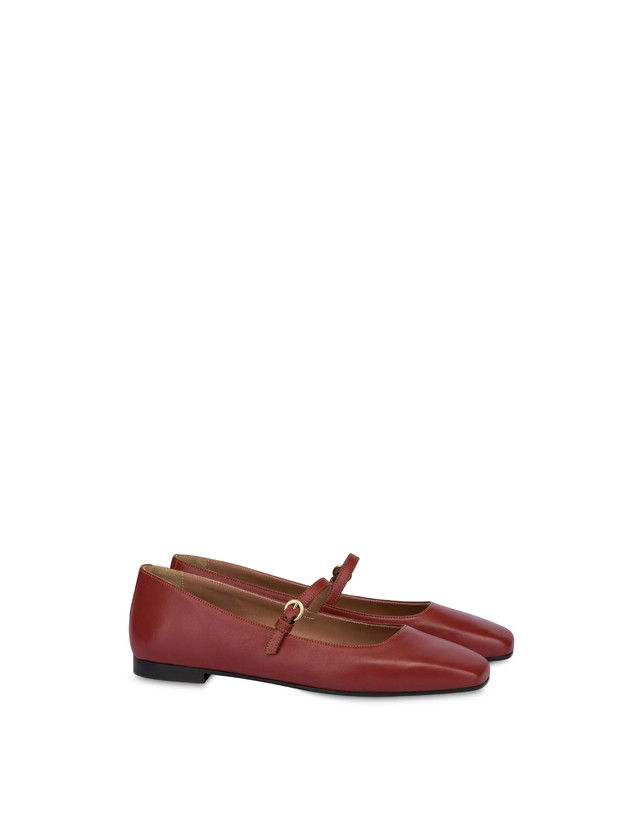 Pollini Ballerine In Nappa Nina Terracotta Shopping Online
