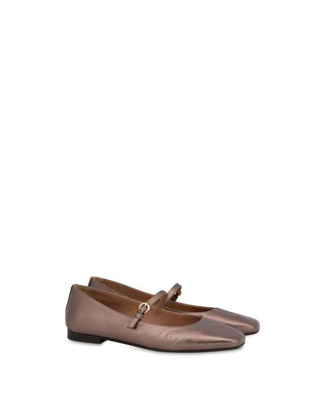Pollini Ballerine In Nappa Laminata Nina Legno Affare Del Giorno