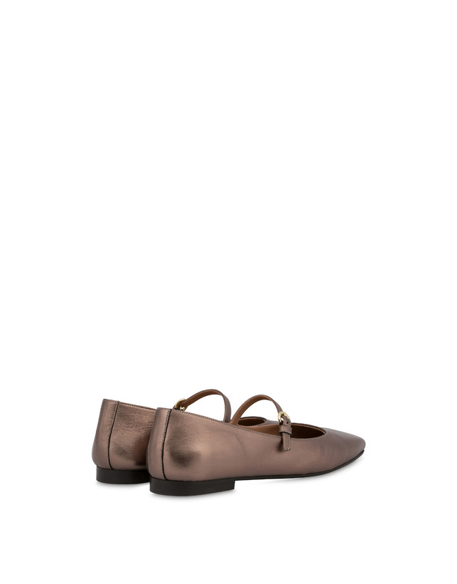 Pollini Ballerine In Nappa Laminata Nina Legno Affare Del Giorno