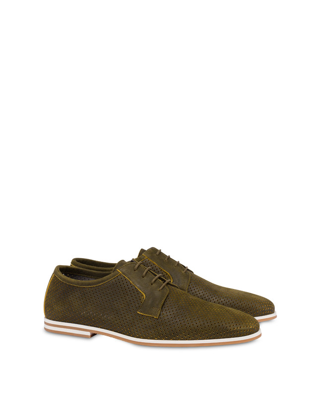 Pollini Derby In Scamosciato Traforato B-light Militare Novità