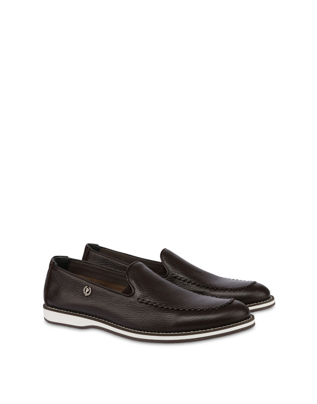 Pollini Mocassini In Vitello Green Field T.moro Presa