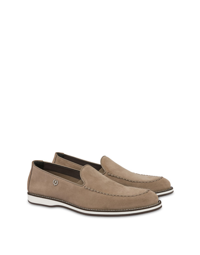 Pollini Mocassini In Crosta Green Field Beige Sconto