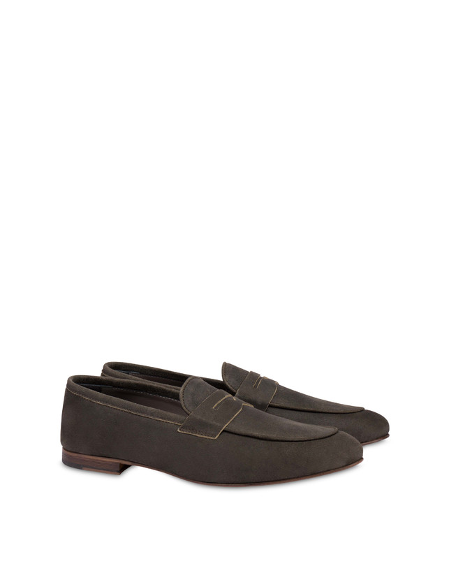 Pollini Mocassini In Scamosciato Flexy Grafite Offerta