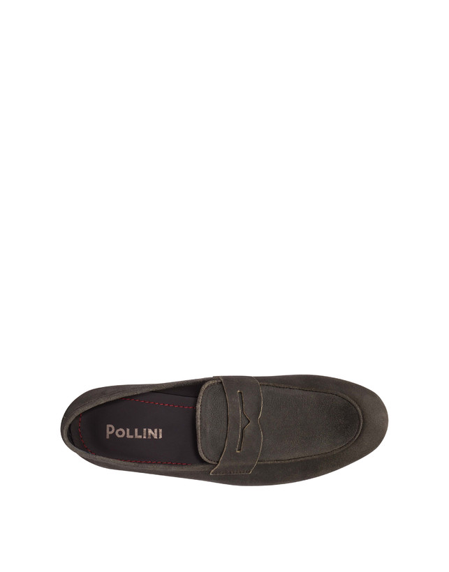 Pollini Mocassini In Scamosciato Flexy Grafite Offerta