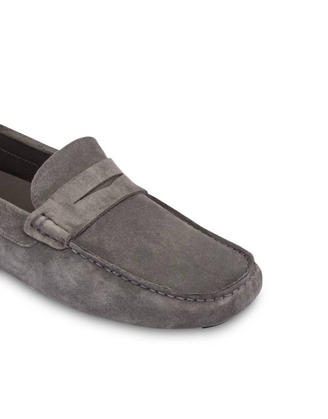 Pollini Mocassini Driver In Crosta Eazy Grafite Economico