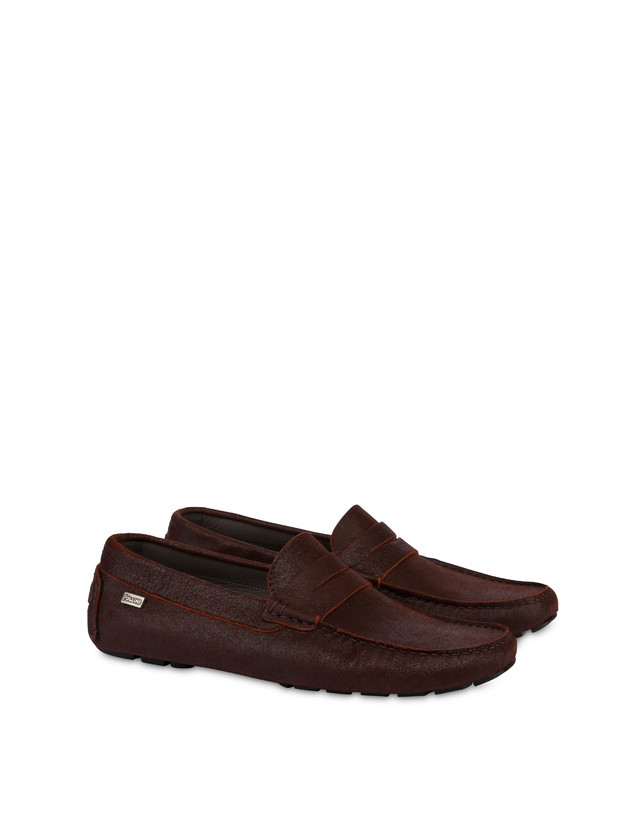 Pollini Mocassini In Capra Drivers Ruggine Saldi