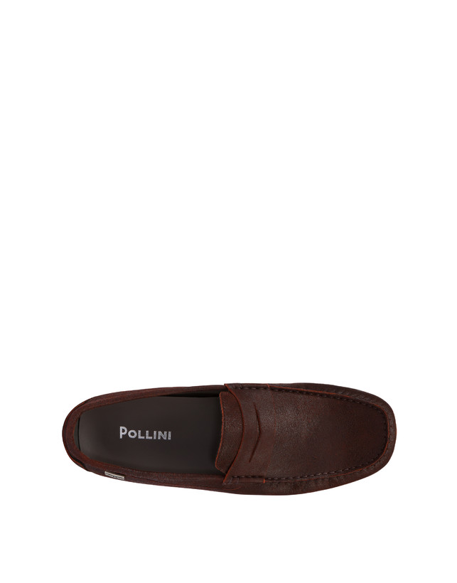 Pollini Mocassini In Capra Drivers Ruggine Saldi