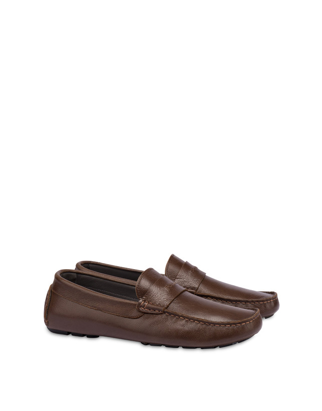 Pollini Mocassini Driver In Vitello Eazy Fango Offerte