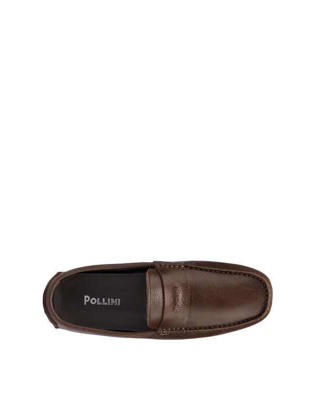 Pollini Mocassini Driver In Vitello Eazy Fango Offerte
