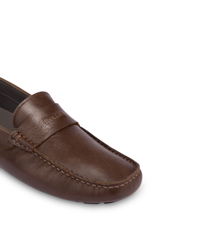 Pollini Mocassini Driver In Vitello Eazy Fango Offerte
