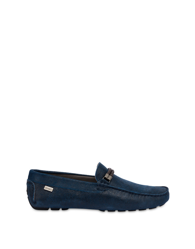 Pollini Mocassini Con Morsetto In Pelle Eazy Blu Vendita Calda