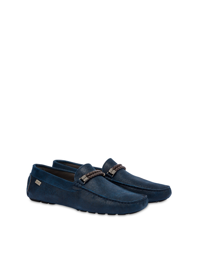 Pollini Mocassini Con Morsetto In Pelle Eazy Blu Vendita Calda