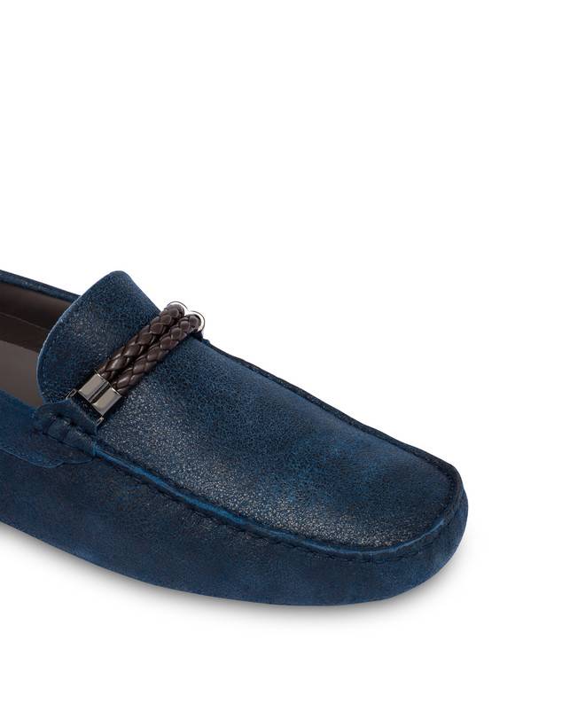 Pollini Mocassini Con Morsetto In Pelle Eazy Blu Vendita Calda