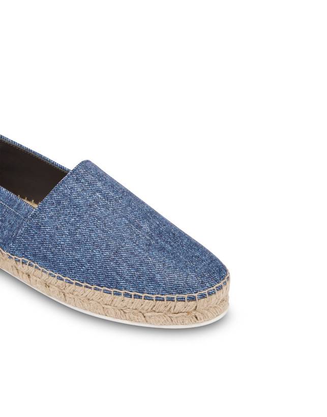 Pollini Espadrillas In Capra Stampa Denim Blu Saldi Di Fabbrica