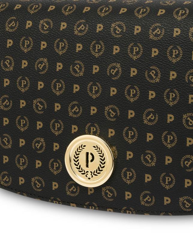 Pollini Borsa A Tracolla Heritage Pvc Nero/nero 2025