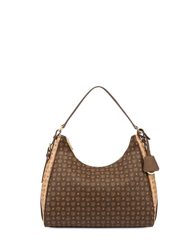 Pollini Hobo Bag Bicolor Heritage Pvc Marrone/crema/marrone In Linea