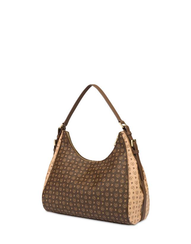 Pollini Hobo Bag Bicolor Heritage Pvc Marrone/crema/marrone In Linea