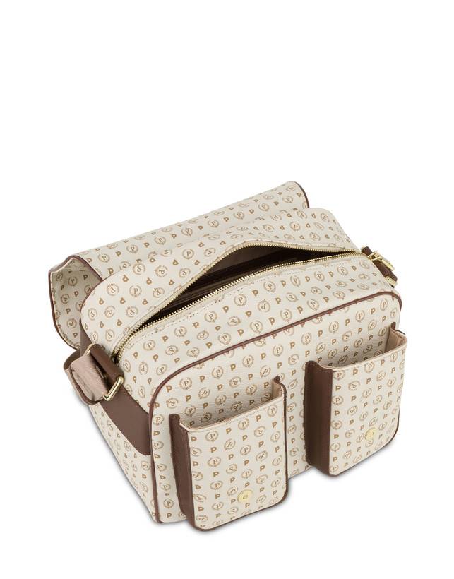 Pollini Borsa A Spalla Multitasche Heritage Logo Classic Avorio/marrone Vendita