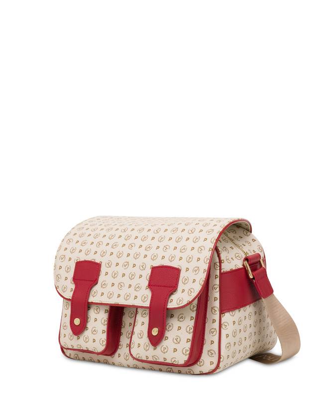 Pollini Borsa A Spalla Multitasche Heritage Logo Classic Avorio/lacca Promozione
