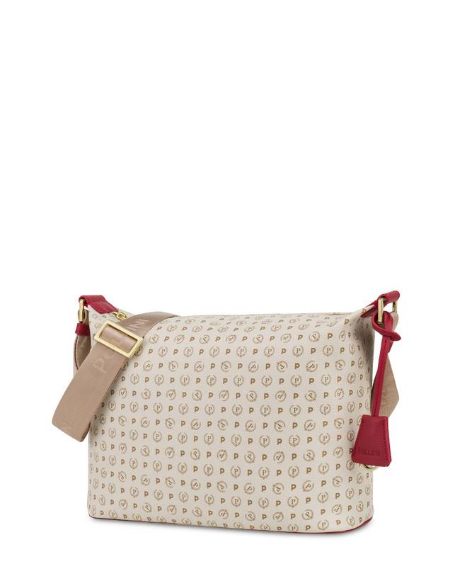 Pollini Borsa Hobo Heritage Logo Classic Avorio/lacca Spedizione Gratuita
