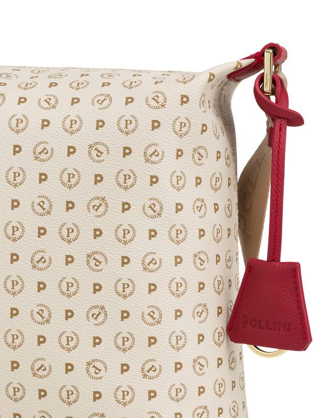 Pollini Borsa Hobo Heritage Logo Classic Avorio/lacca Spedizione Gratuita