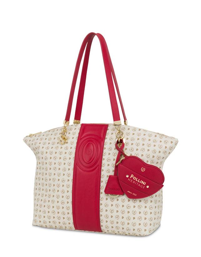 Pollini Tote Bag Heritage 70th Anniversary Avorio/rosso Pezzi Unici