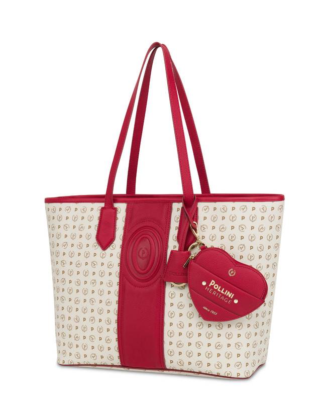 Pollini Shopping Bag Heritage 70th Anniversary Avorio/rosso Soddisfazione Garantita