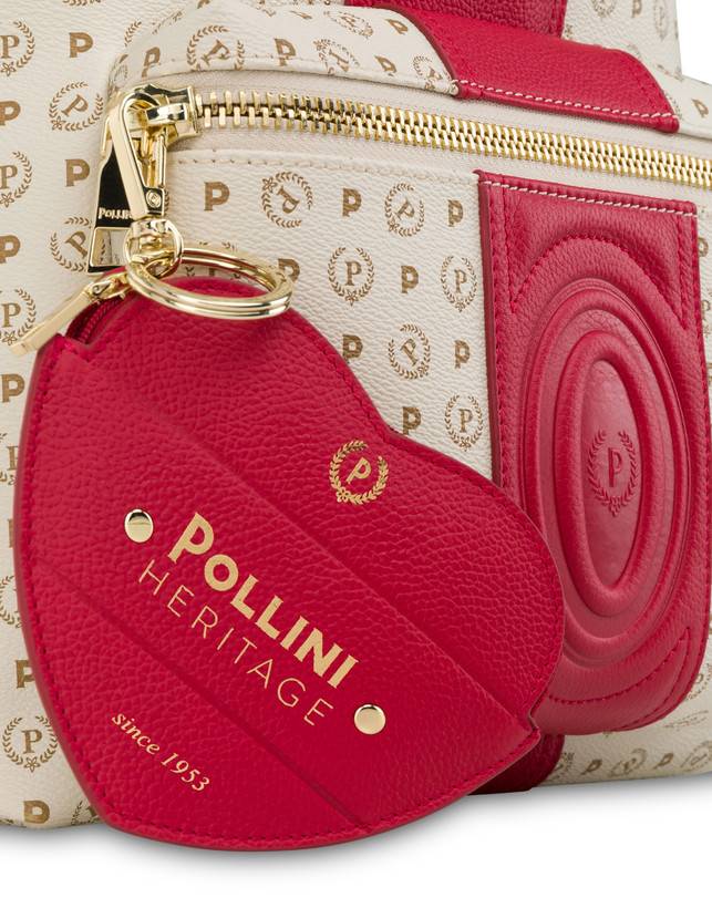 Pollini Zaino Heritage 70th Anniversary Avorio/rosso Qualità Garantita