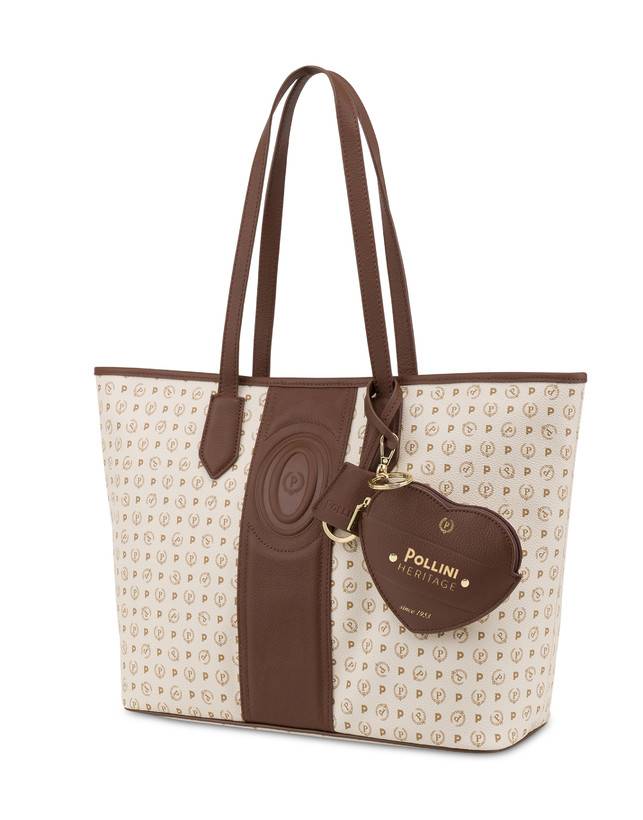 Pollini Shopping Bag Heritage 70th Anniversary Avorio/marrone Promozione Limitata