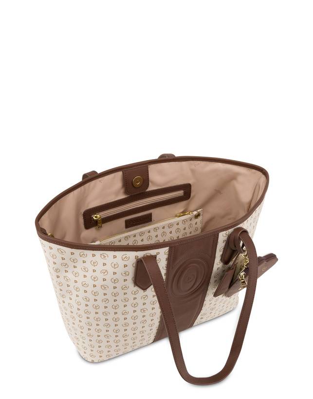 Pollini Shopping Bag Heritage 70th Anniversary Avorio/marrone Promozione Limitata