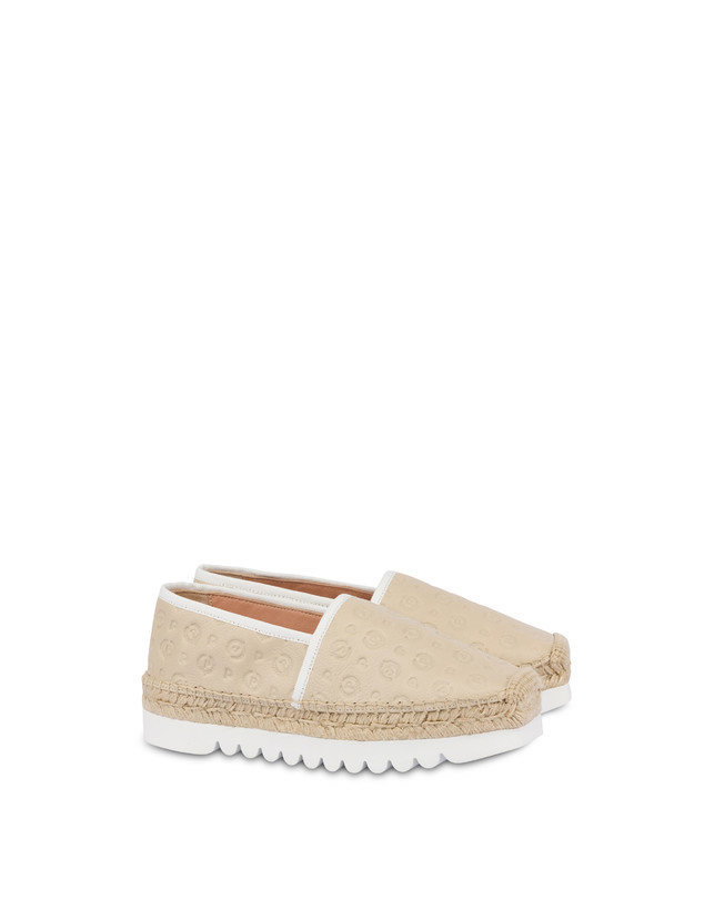 Pollini Espadrillas Heritage Logo Embossed Avorio Offerta