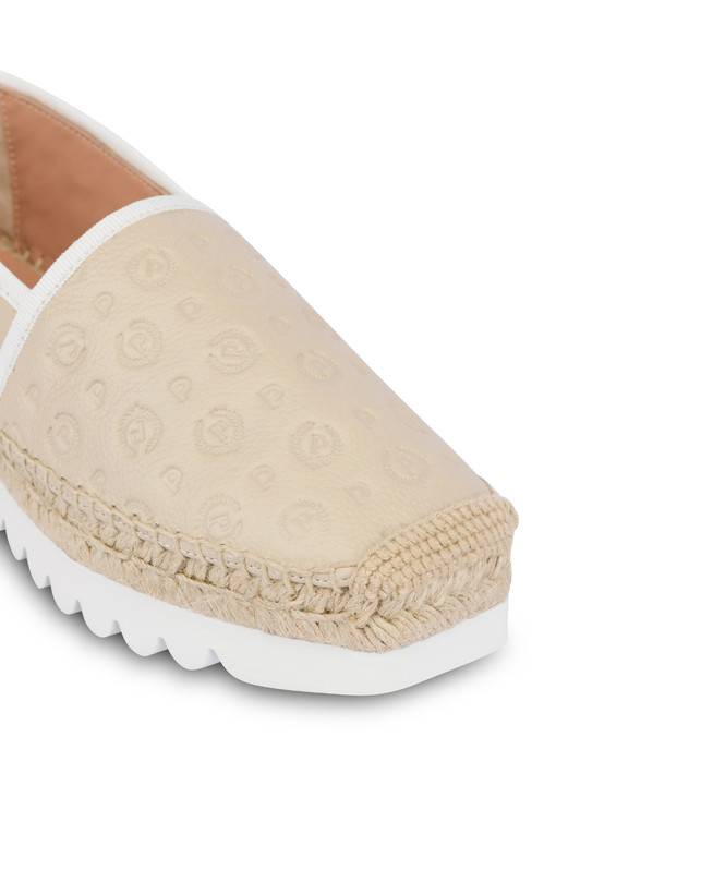 Pollini Espadrillas Heritage Logo Embossed Avorio Offerta