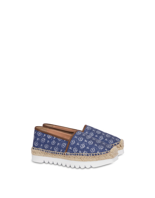 Pollini Espadrillas Heritage Denim Jacquard Blu/marrone Economico