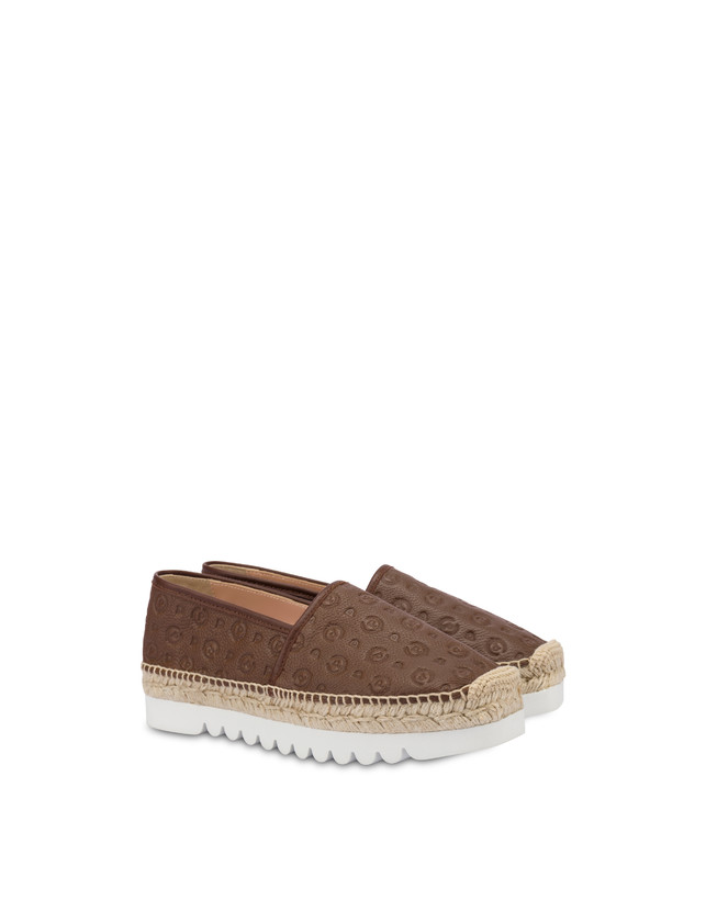 Pollini Espadrillas Heritage Logo Embossed Marrone Online