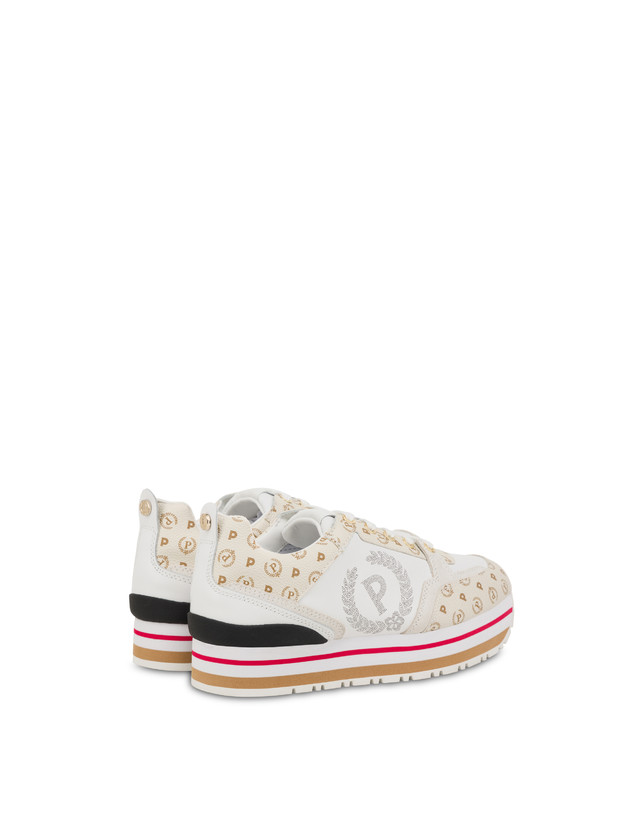 Pollini Sneakers In Vitello Heritage Forever Avorio/avorio/bianco Vendita Economica