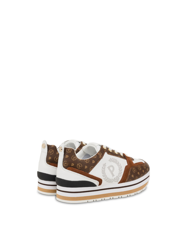 Pollini Sneakers In Vitello Heritage Forever Marrone/marrone/bianco Saldi Di Fabbrica