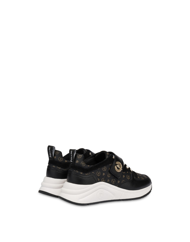Pollini Sneakers In Vitello E Pvc Logo Heritage Nero/nero 2025
