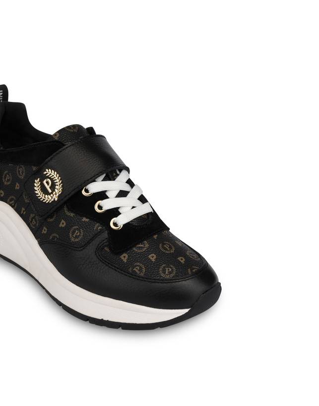 Pollini Sneakers In Vitello E Pvc Logo Heritage Nero/nero 2025