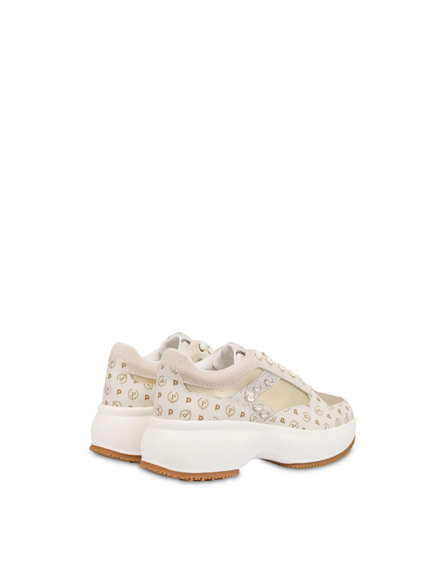 Pollini Sneakers Con Pietre E Strass Forever Avorio/platino Italy