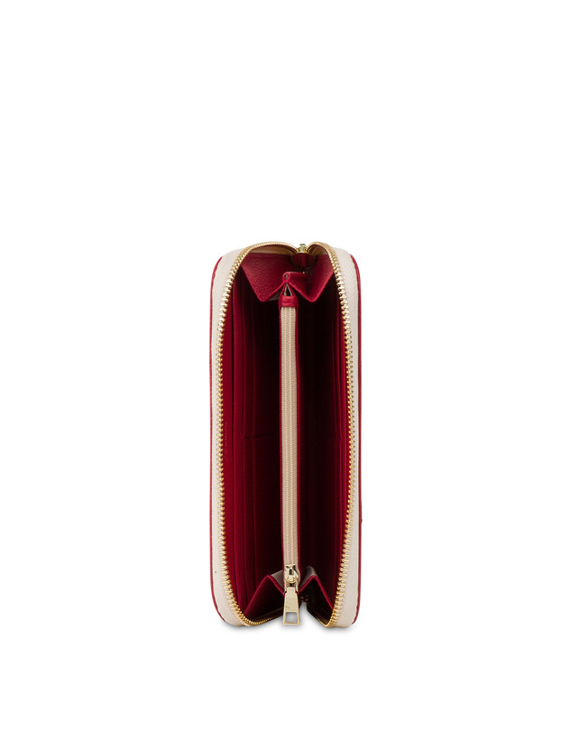 Pollini Portafoglio Zip Around Heritage 70th Anniversary Avorio/rosso Promozione