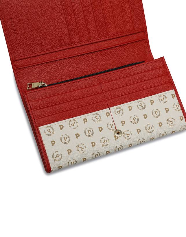 Pollini Portafoglio Heritage Logo Classic Avorio/lacca Soddisfazione Garantita