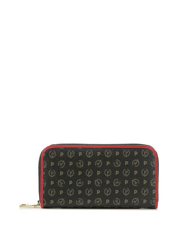 Pollini Portafoglio Zip Around Heritage Logo Classic Nero/lacca Consegna Veloce