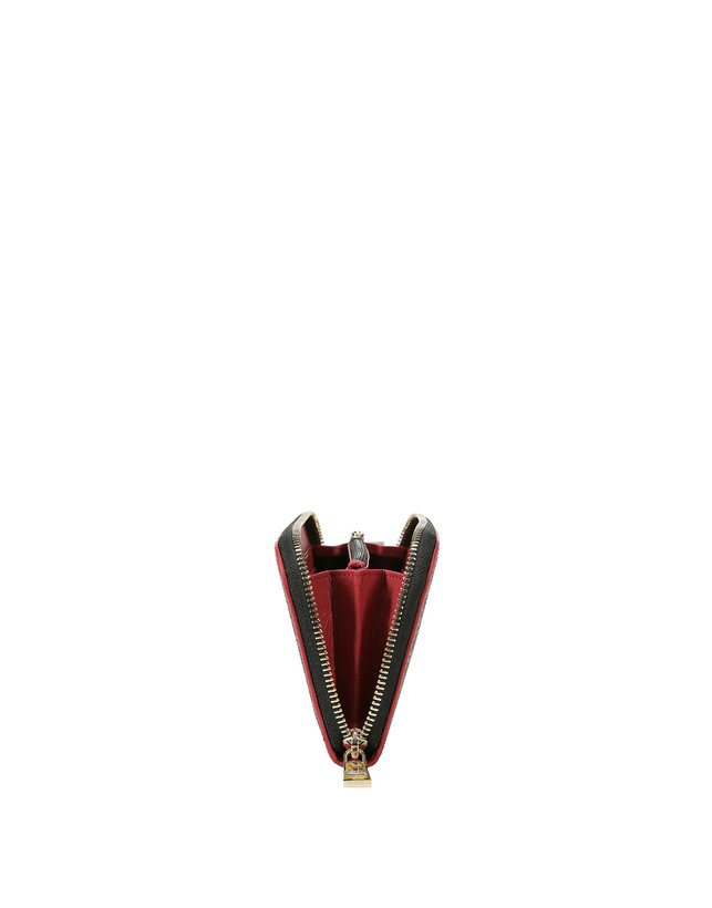 Pollini Portafoglio Zip Around Heritage Logo Classic Nero/lacca Consegna Veloce