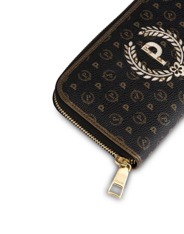 Pollini Portafoglio Con Zip Special Heritage. Avorio/nero/bronzo Promozione Limitata