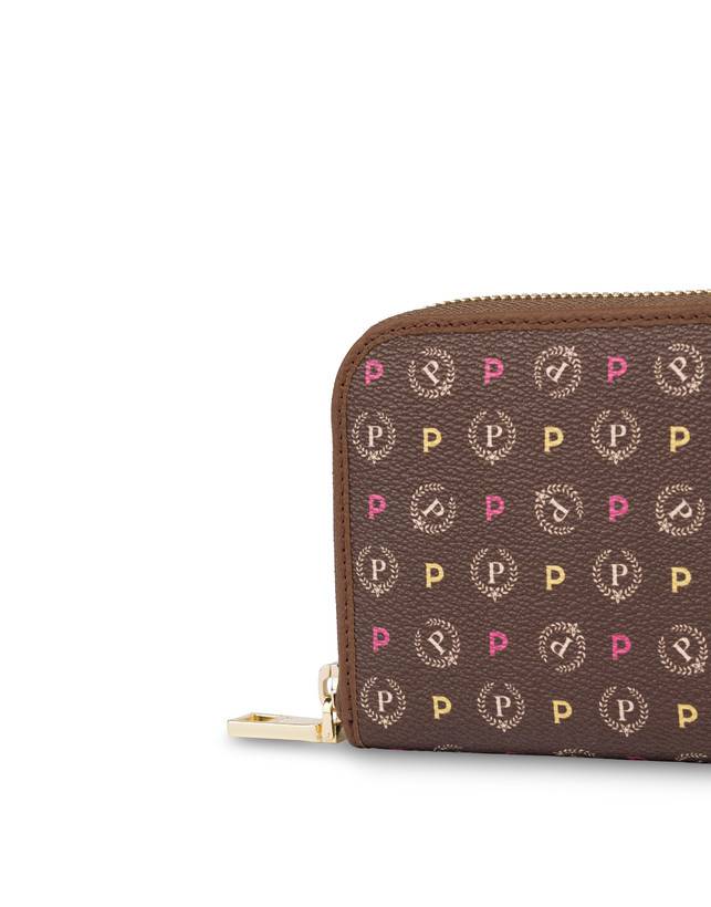 Pollini Portafoglio Zip Around Heritage Logo Classic Multicolor/marrone Affare Del Giorno
