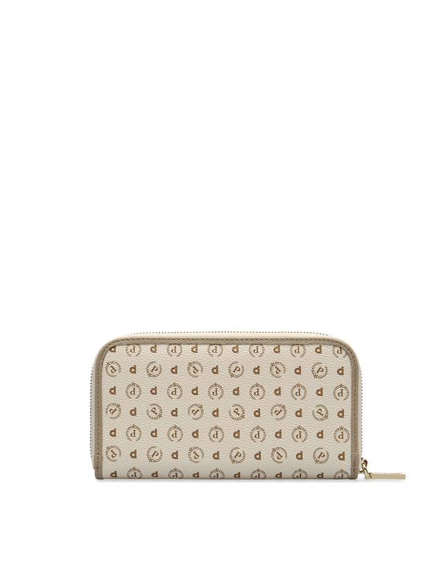 Pollini Portafoglio Zip Around Heritage Logo Classic Avorio/ghiaccio Prezzo Ridotto