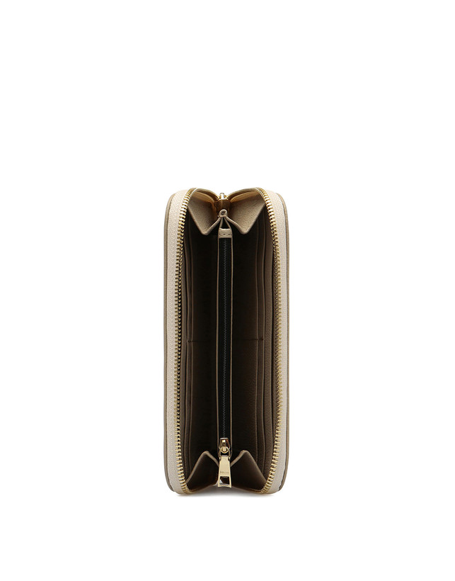 Pollini Portafoglio Zip Around Heritage Logo Classic Avorio/ghiaccio Prezzo Ridotto